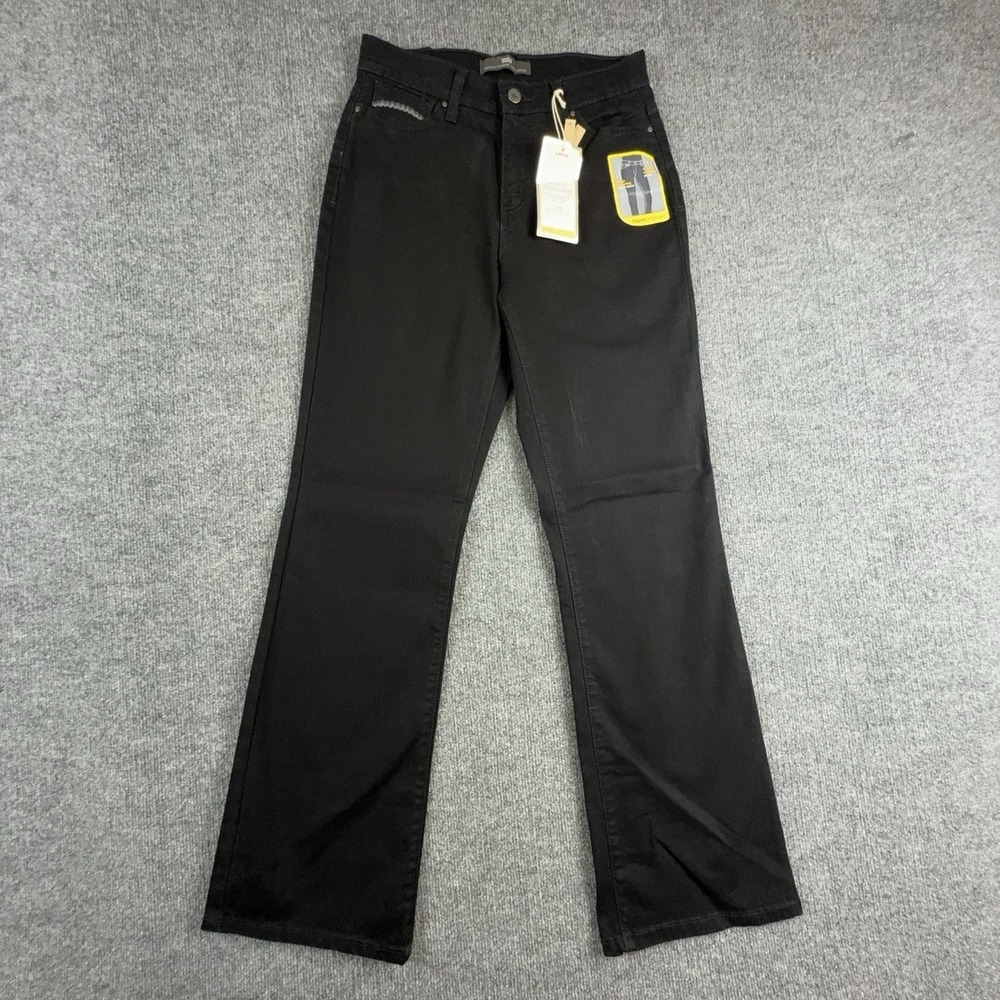 Levi's Perfectly Slimming 512 Jeans Womens 8 Black Dark Wash High Rise Bootcut
